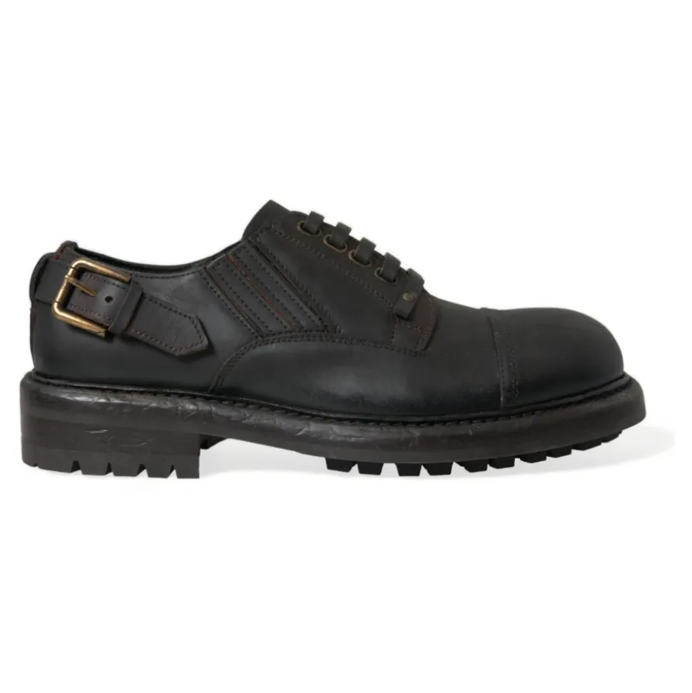 Elegantes Zapatos Derby de Cuero para Hombre