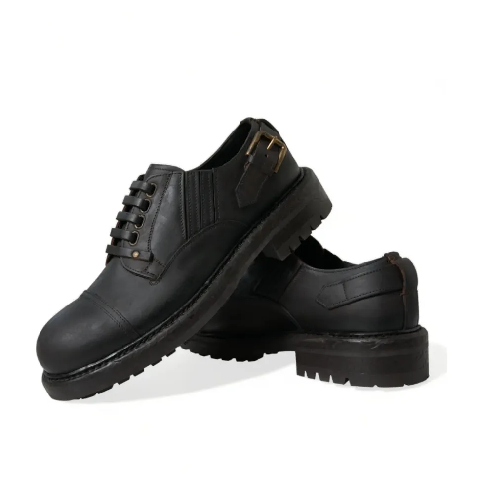 Elegantes Zapatos Derby de Cuero para Hombre
