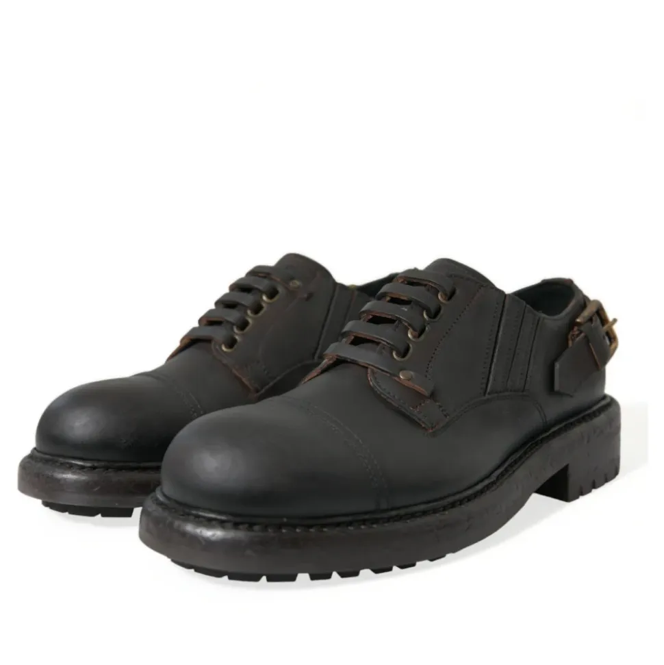 Elegantes Zapatos Derby de Cuero para Hombre