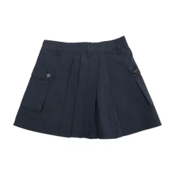 Falda Azul de Algodón con Bolsillos