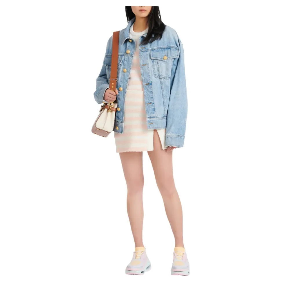 Falda Corta de Tweed a Rayas
