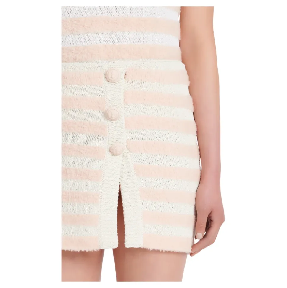 Falda Corta de Tweed a Rayas