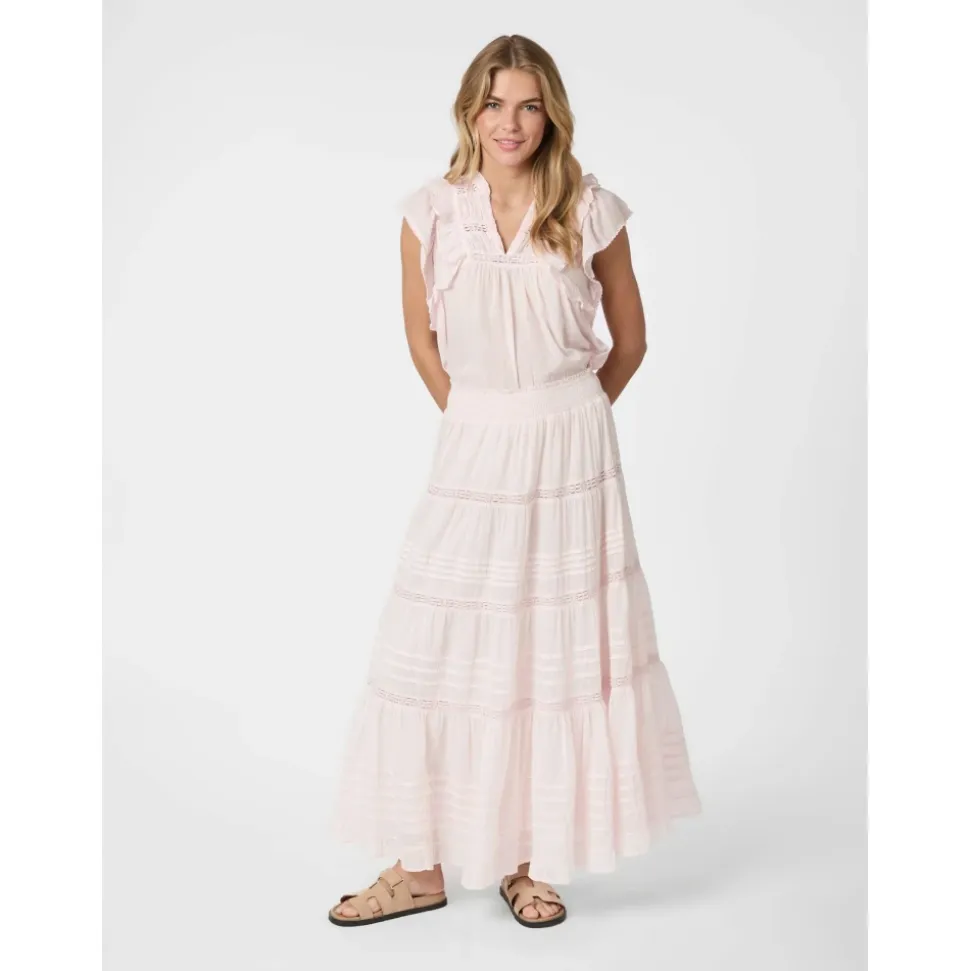 Falda Larga de Voile Rosa Claro