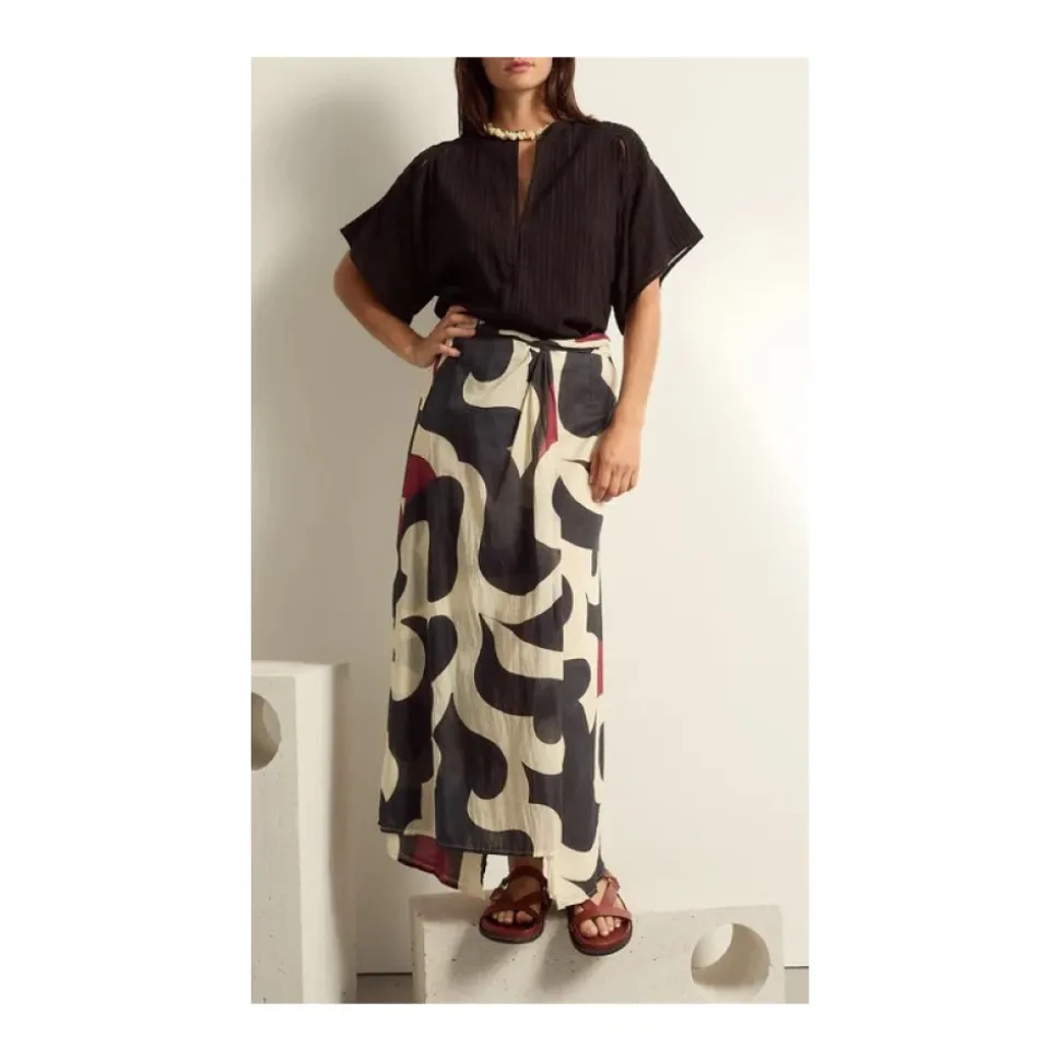 Falda larga estilo pareo MARE DI LATTE