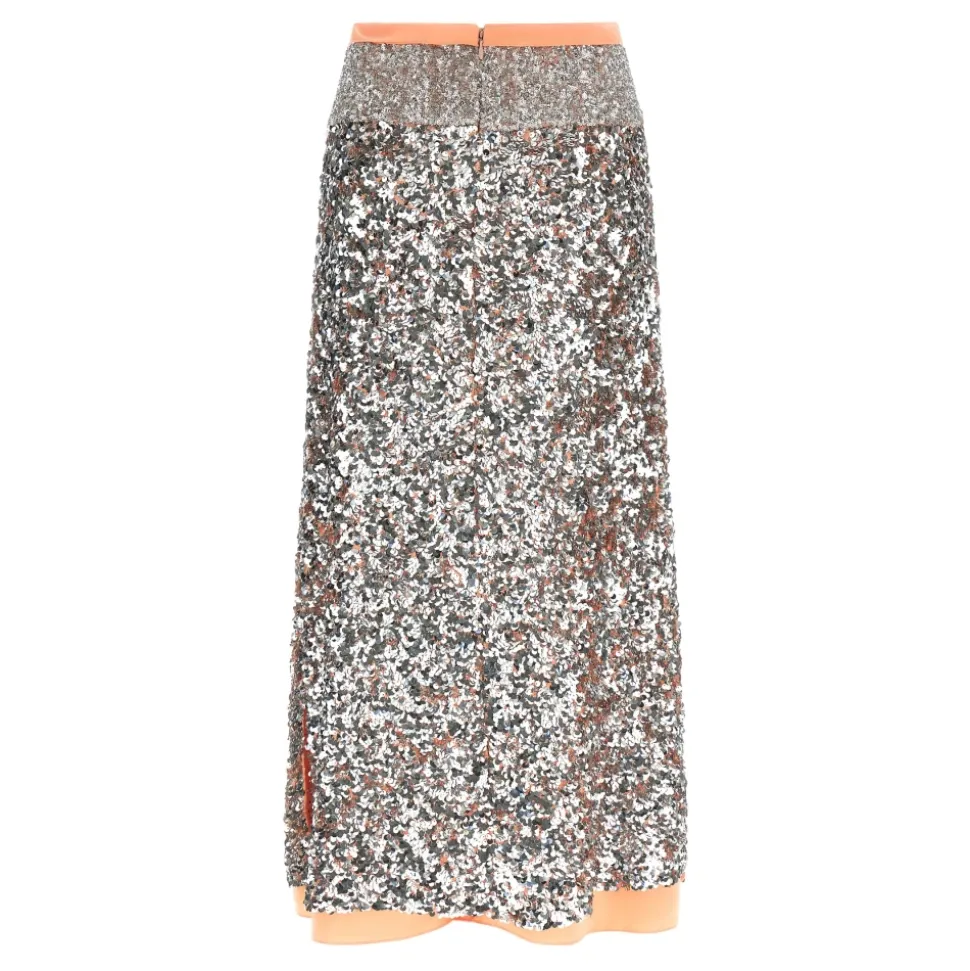 Falda Midi de Lentejuelas de Doble Capa