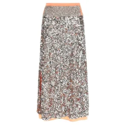 Falda Midi de Lentejuelas de Doble Capa