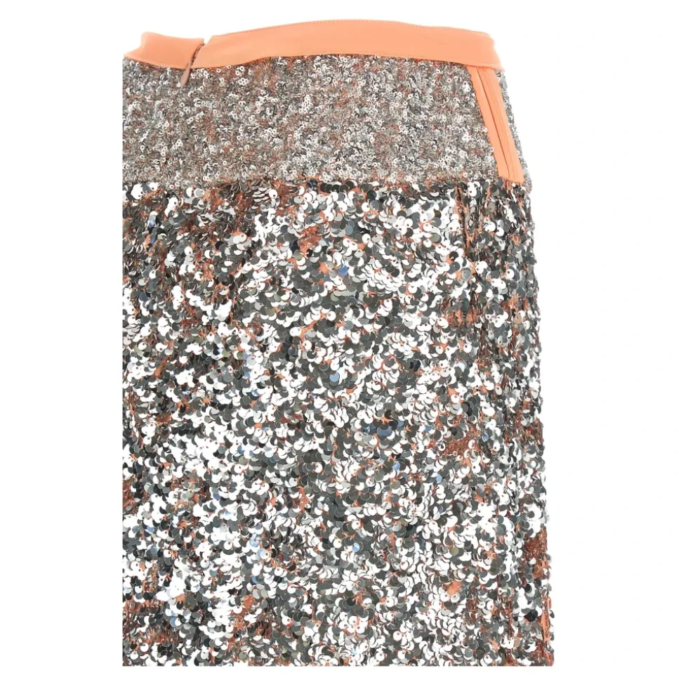 Falda Midi de Lentejuelas de Doble Capa