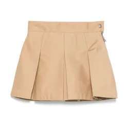 Falda plisada de gabardina de algodón
