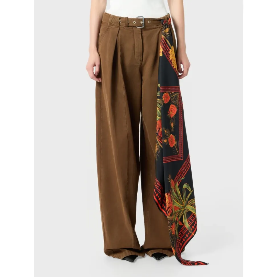 Fular de Twill de Viscosa con Estampado de Logotipo