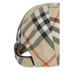 Gorra de Béisbol de Algodón con Estampado Check