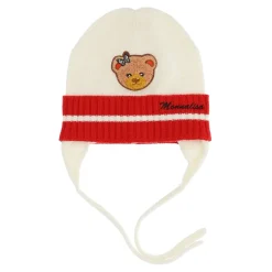 Gorro Bicolor con Mezcla de Lana y Parche de Oso