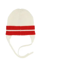 Gorro Bicolor con Mezcla de Lana y Parche de Oso