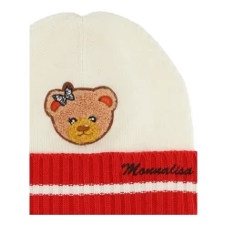 Gorro Bicolor con Mezcla de Lana y Parche de Oso