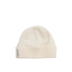 Gorro de algodón con borde doblado y detalle de logotipo