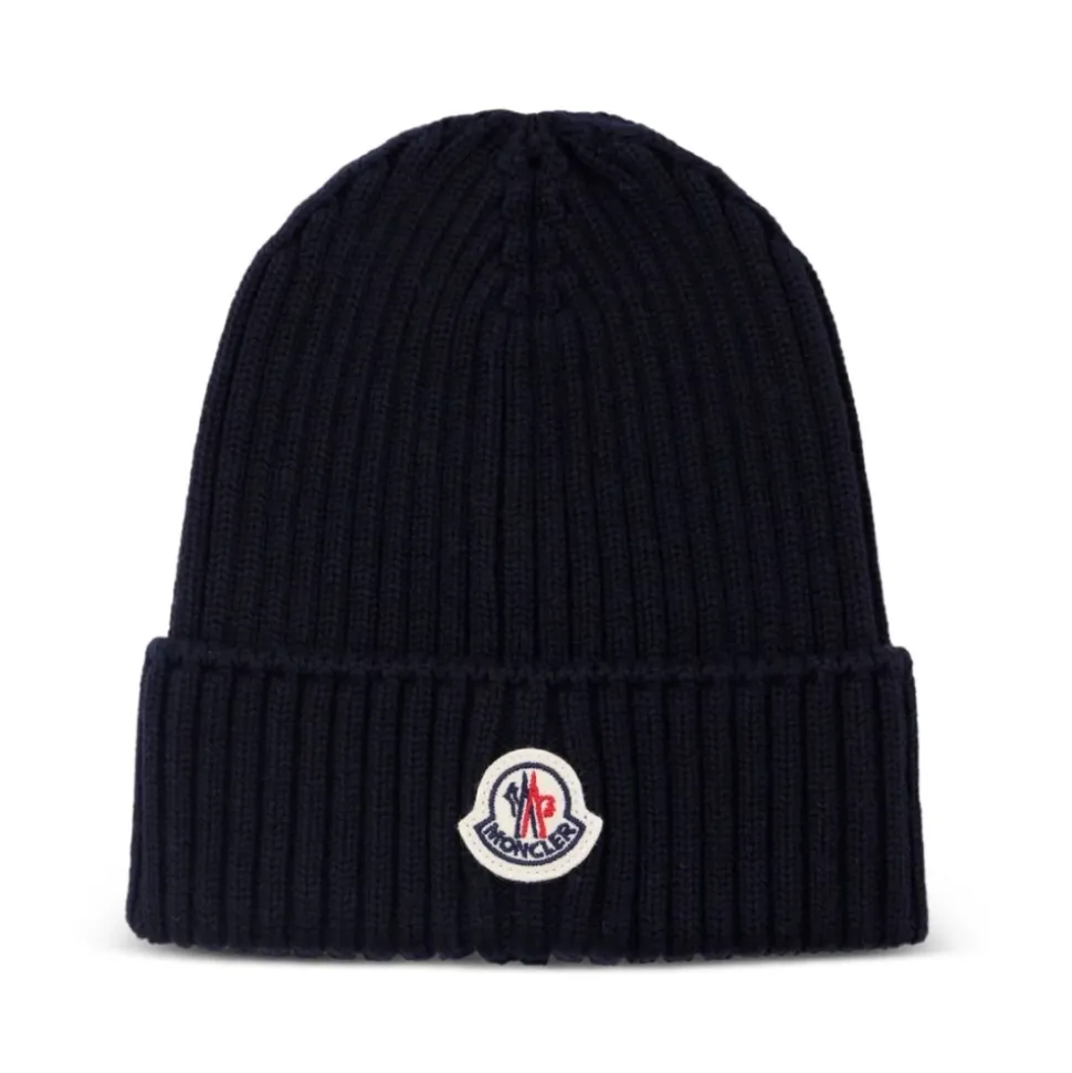 Gorro de Lana Acanalado con Logo