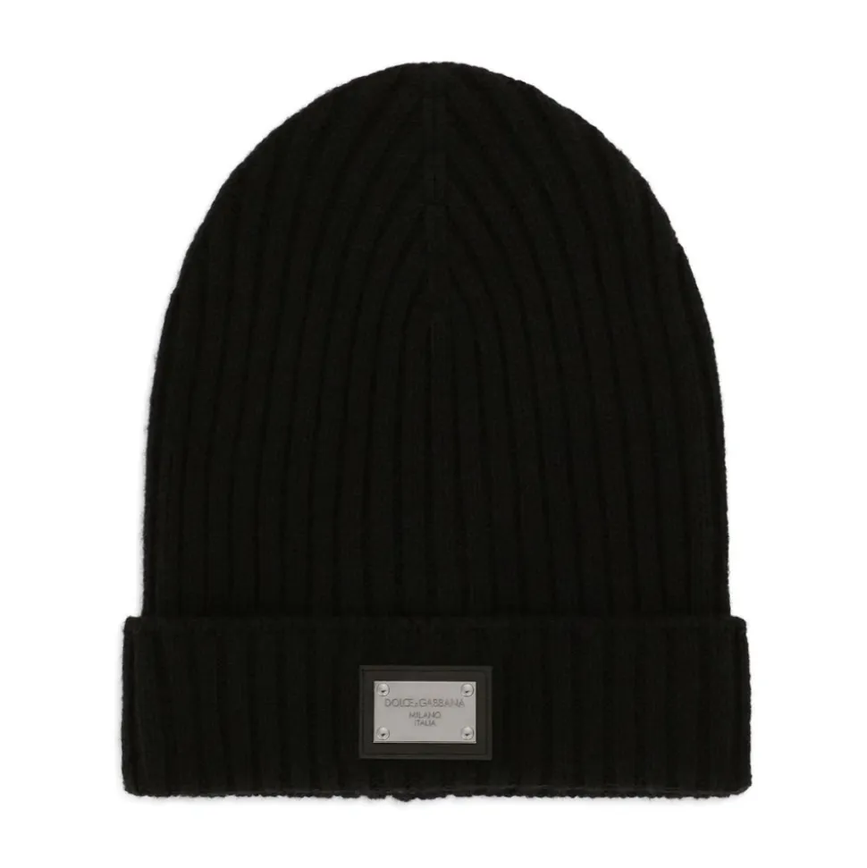 Gorro de punto con placa del logo
