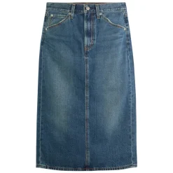 High Rise Back Slit Skirt