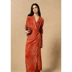 Ingrid, blusa en seda granada print-