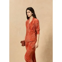 Ingrid, blusa en seda granada print-