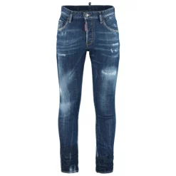 Jeans 5 Bolsillos Desgastados con Detalles Metálicos