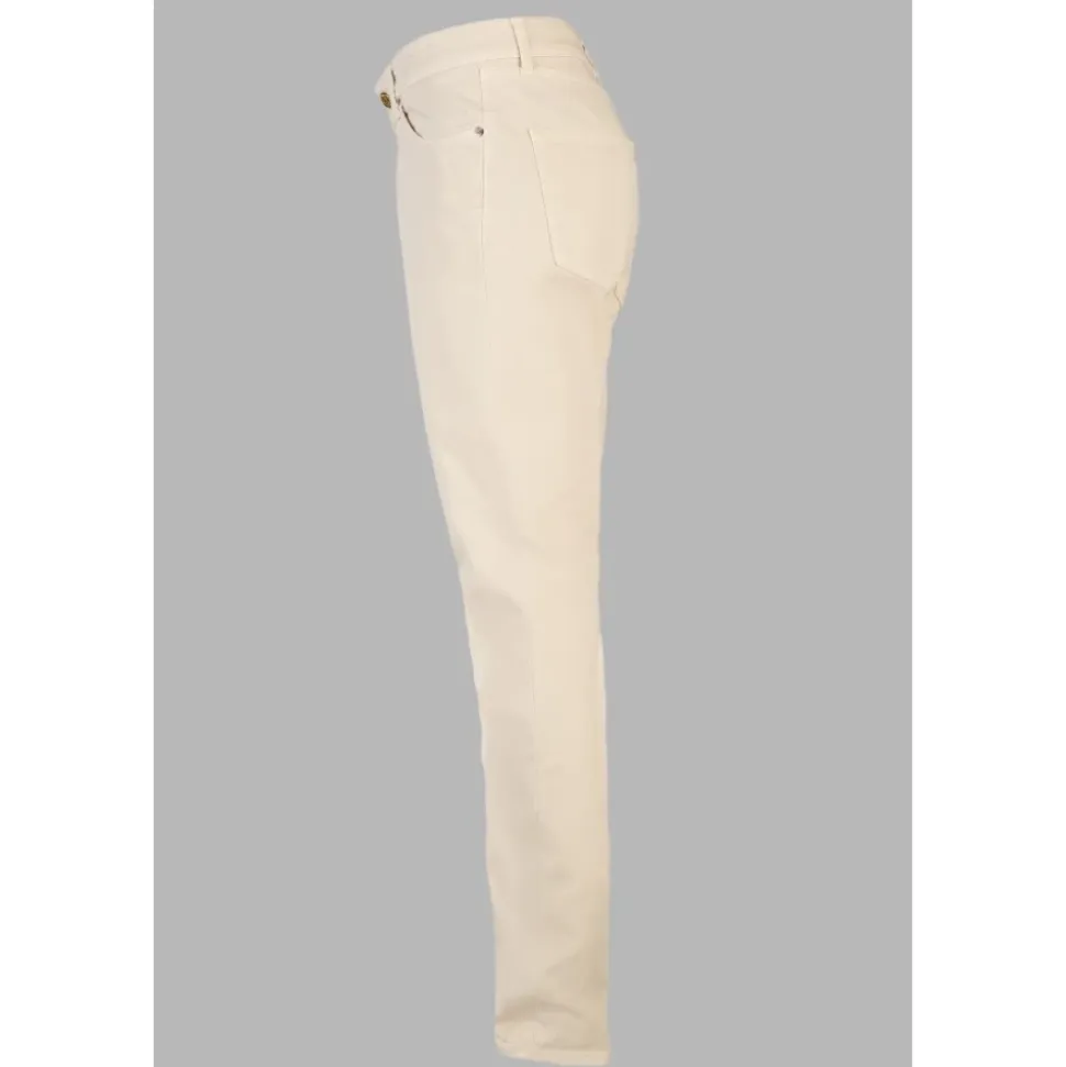 Jeans Bull 5 bolsillos color crema