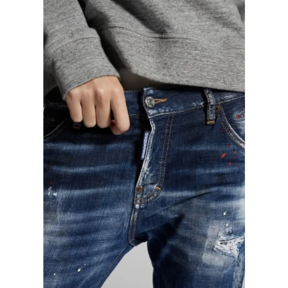 Jeans Jennifer con Efecto Pintura y Detalles Distressed