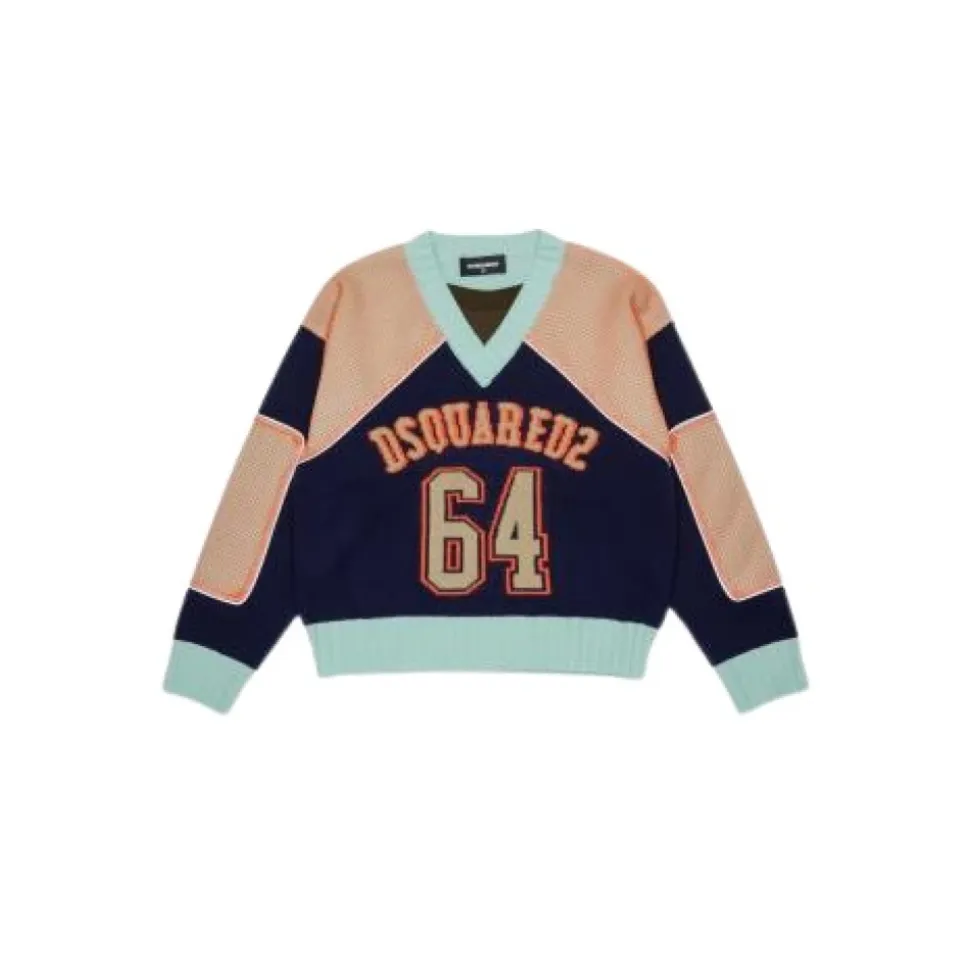 Jersey con cuello en V acanalado