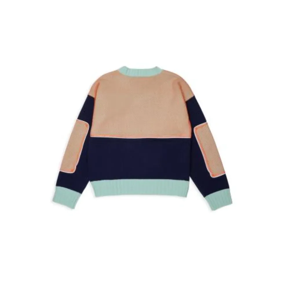 Jersey con cuello en V acanalado