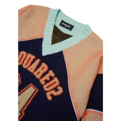 Jersey con cuello en V acanalado