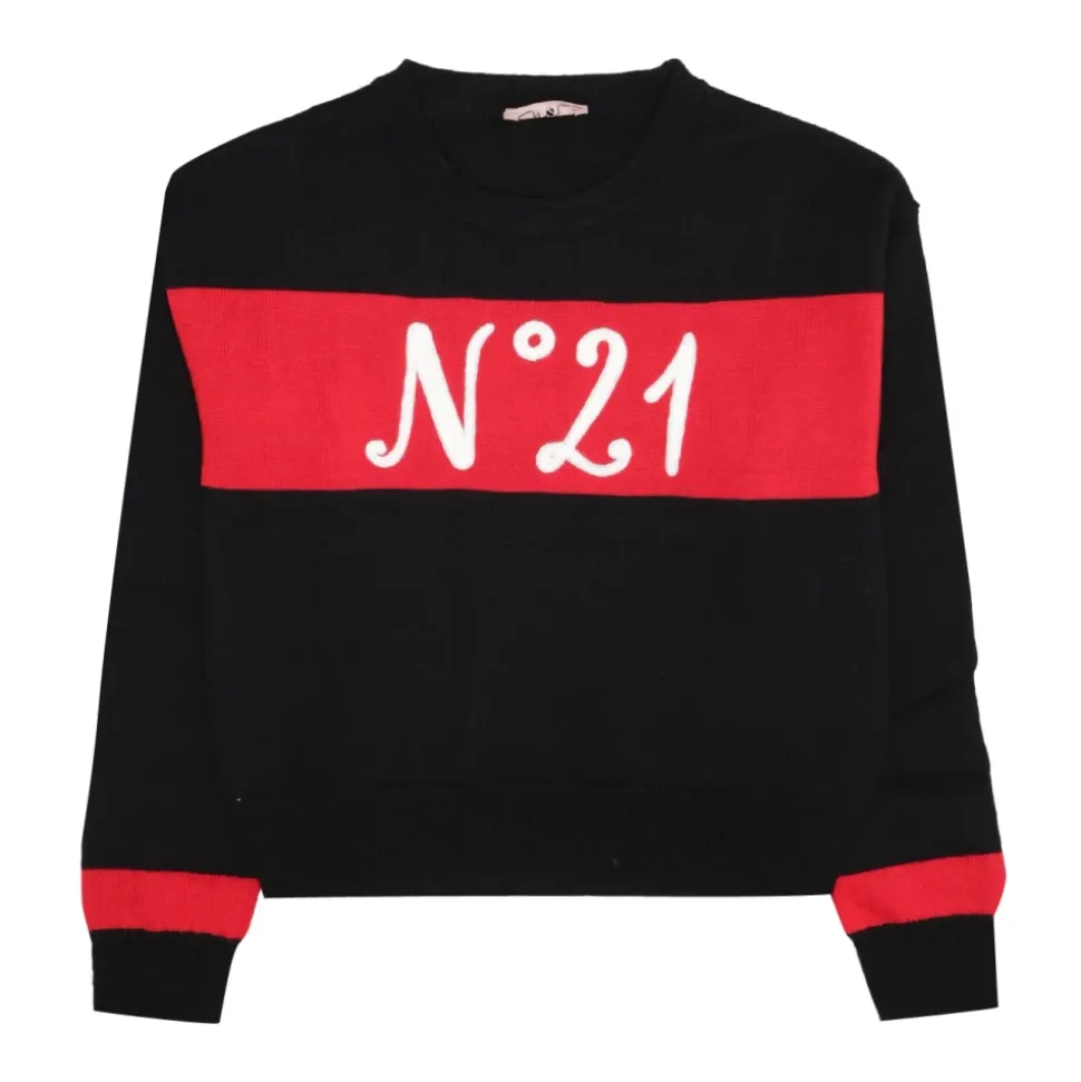 Jersey de algodón negro con logo N 21