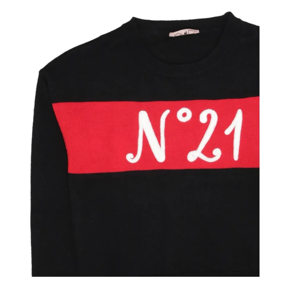 Jersey de algodón negro con logo N 21