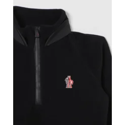 Jersey de forro polar con media cremallera negro