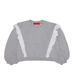 Jersey gris claro con volantes