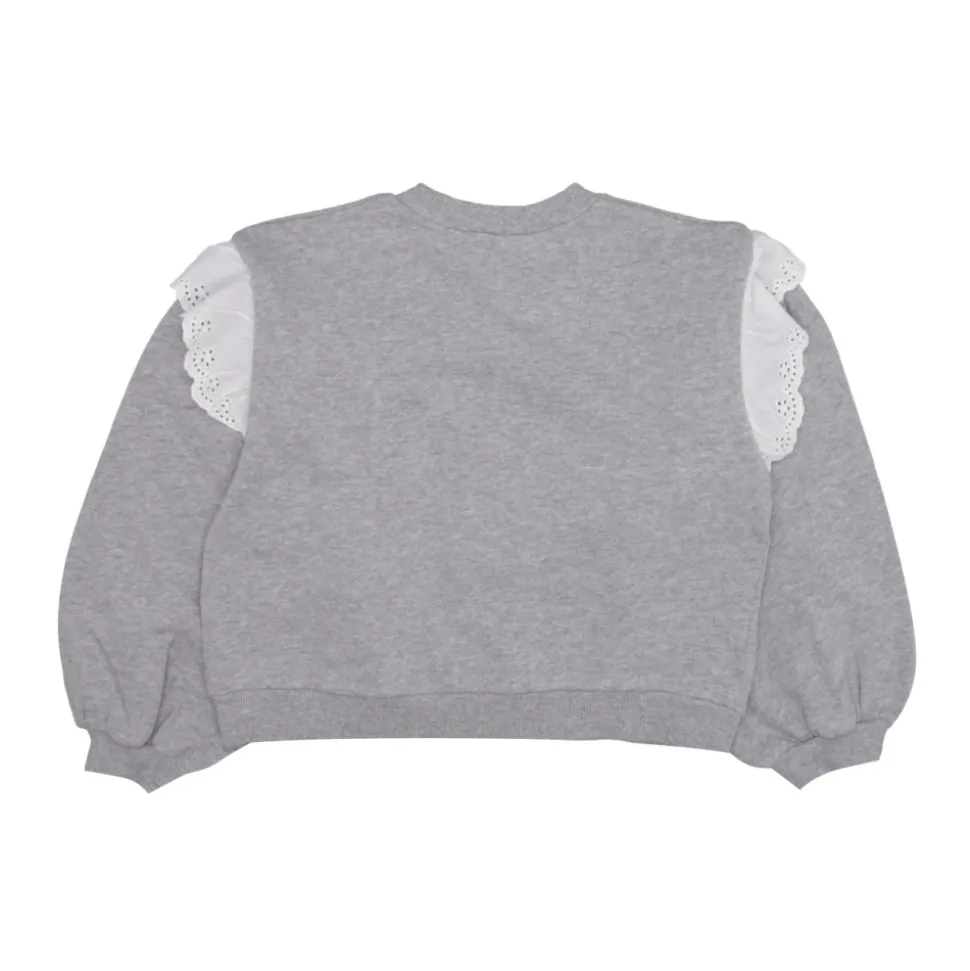 Jersey gris claro con volantes