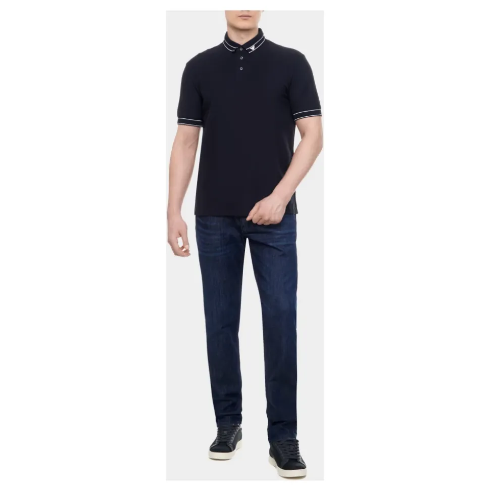 J06 Jeans denim de 8 oz, corte slim, efecto lavado desgastado