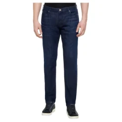 J06 Jeans denim de 8 oz, corte slim, efecto lavado desgastado