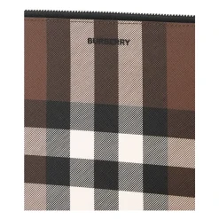 Large Check E-Canvas Zip Pouch