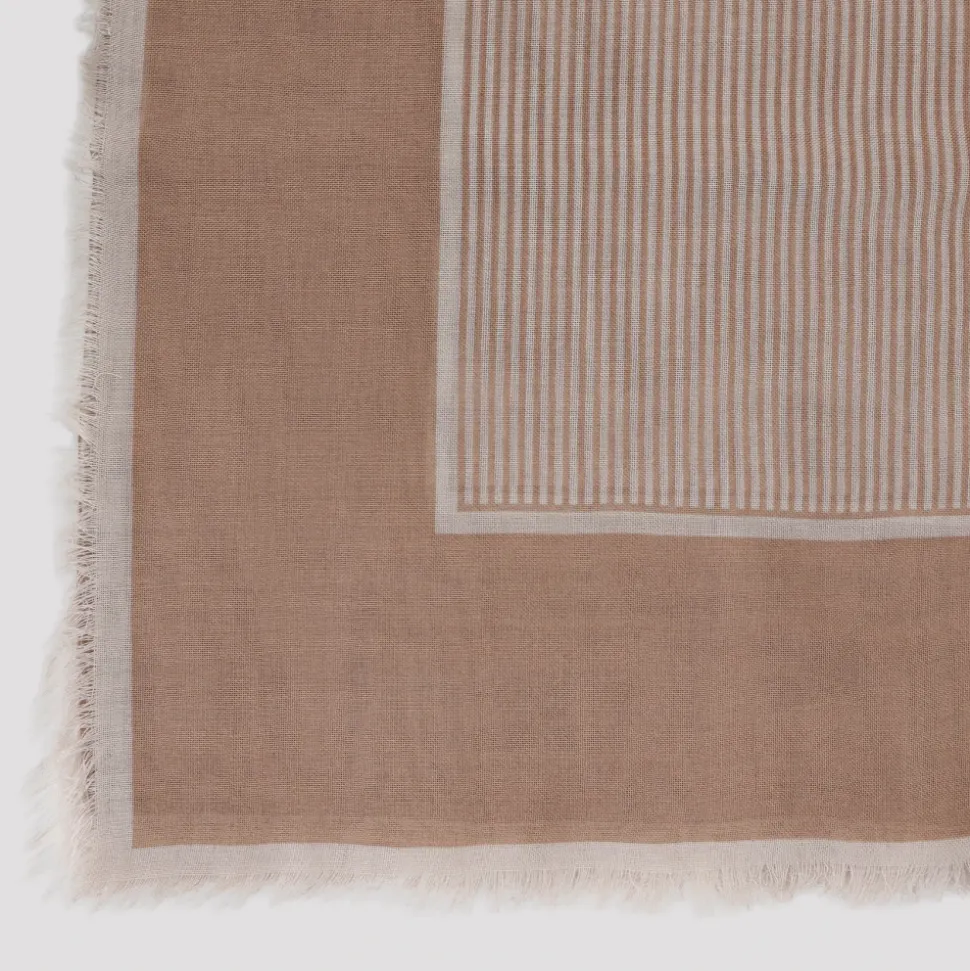 LARGE STRIPED CARRÉ SIENNA SCARF