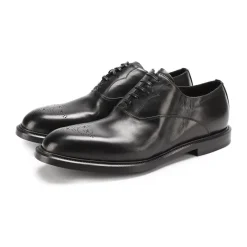 Marsala Lace-Up Oxfords Negro Cuero