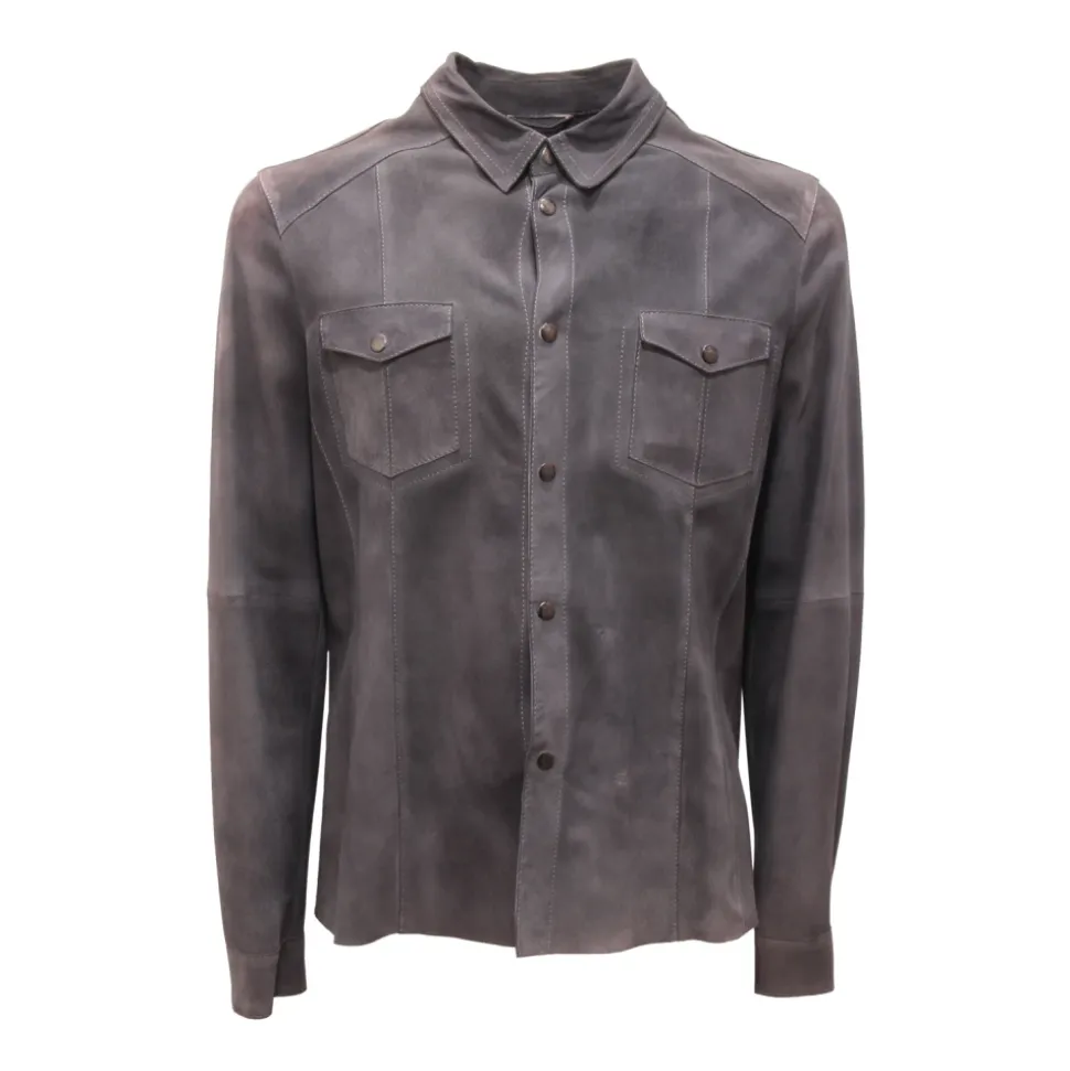 M2495 Giacca Camicia GMS-75 Chaqueta de Ante Efecto Vintage