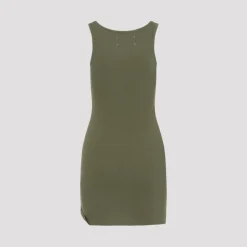 Mini Vestido de Punto Acanalado con Cinta