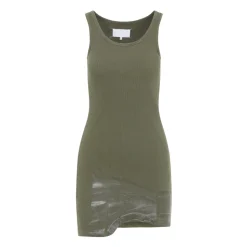 Mini Vestido de Punto Acanalado con Cinta