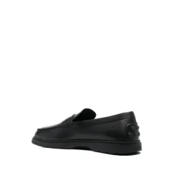 Mocasines Clásicos Negros Zapatos de Cuero