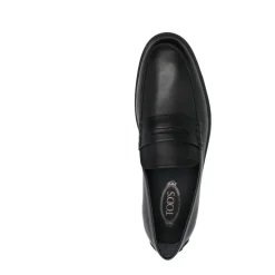 Mocasines Clásicos Negros Zapatos de Cuero