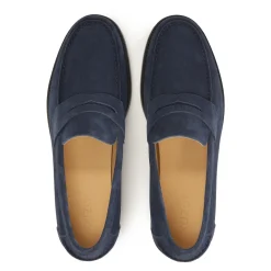 Mocasines de ante azul marino para hombre