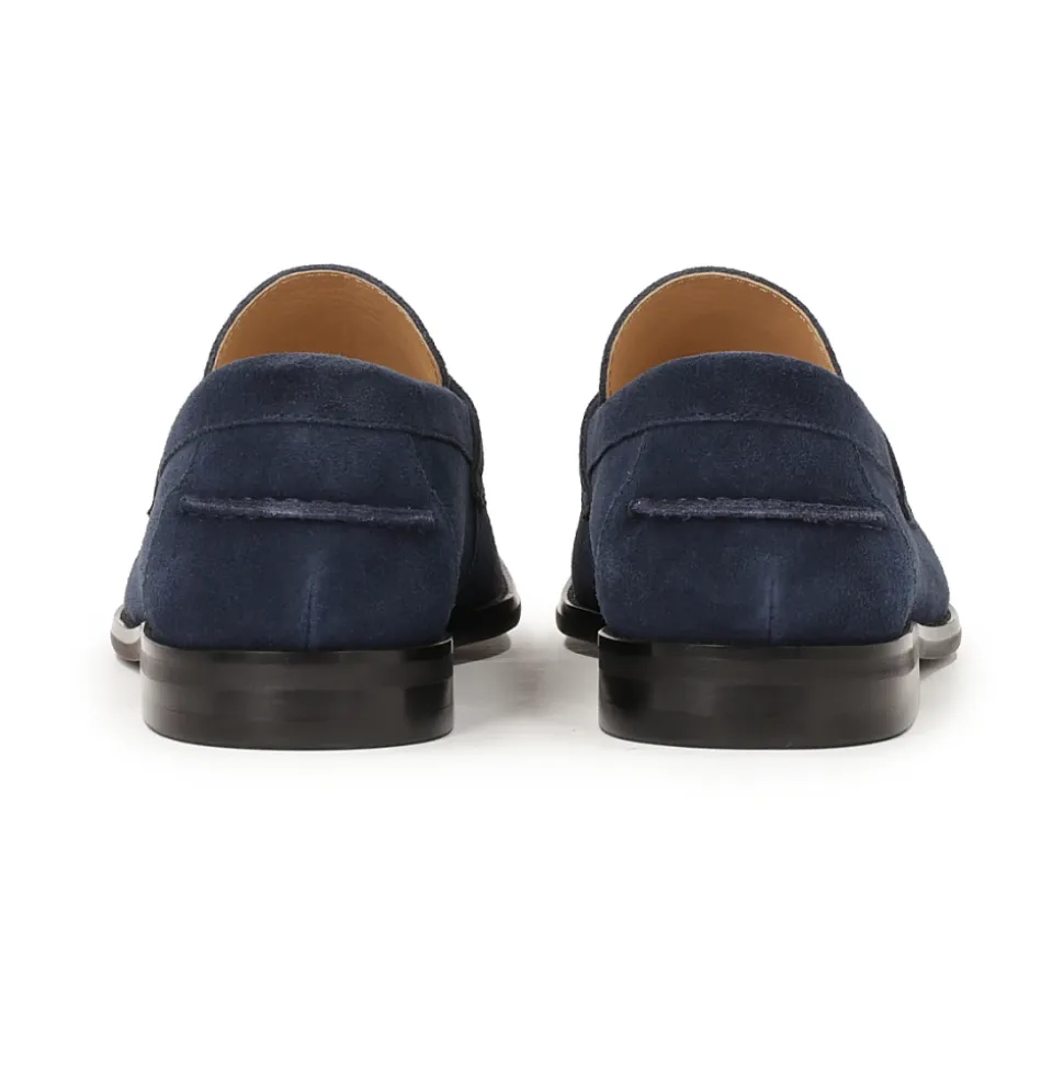 Mocasines de ante azul marino para hombre