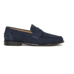 Mocasines de ante azul marino para hombre