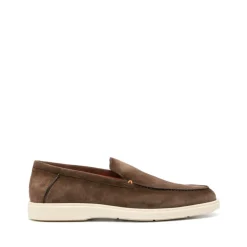 Mocasines de ante marrón con punta almendra