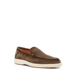 Mocasines de ante marrón con punta almendra