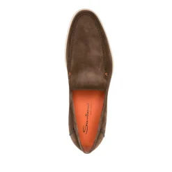 Mocasines de ante marrón con punta almendra